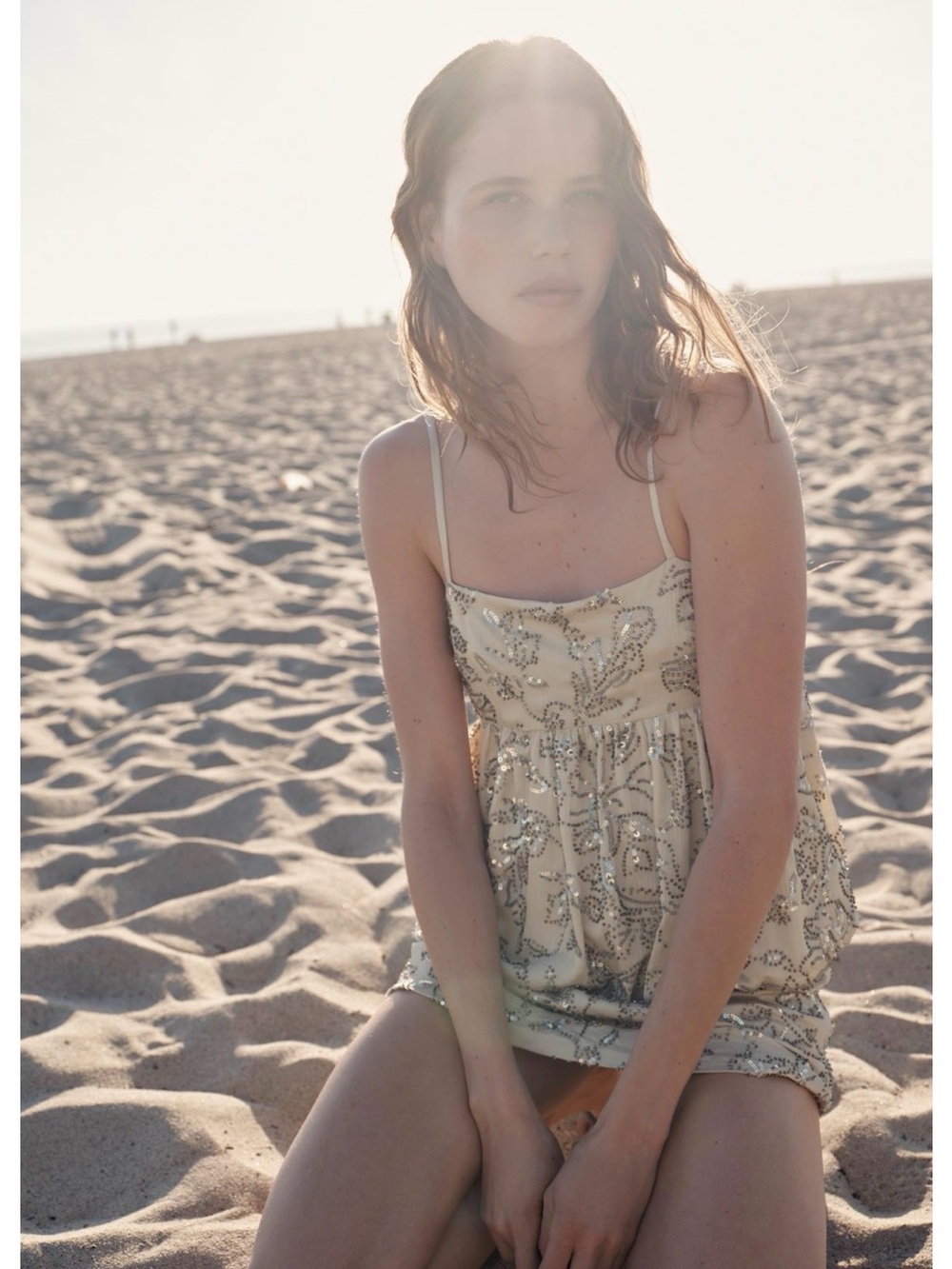 Zara Cream Mini Dress with Black Paisley Motif - Picture 4 of 5